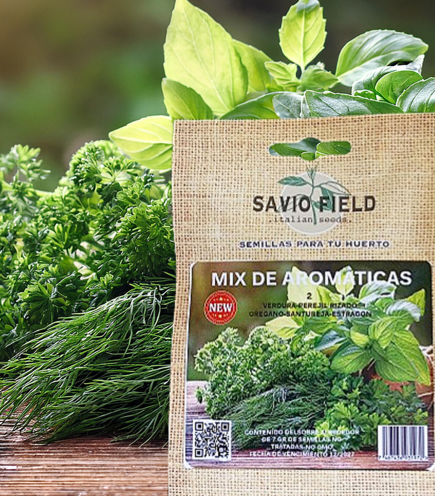 Mix de Aromaticas 2, contiene, Verdura, Perejil Rizado, Estragon, Oregano, Santureja